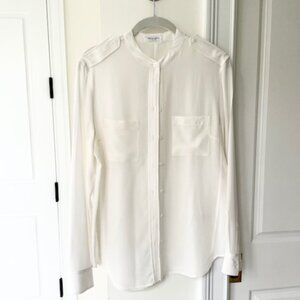 Equipment "Carmen" Silk Ivory Blouse - Size Small